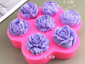 Molde silicona 7 flores 